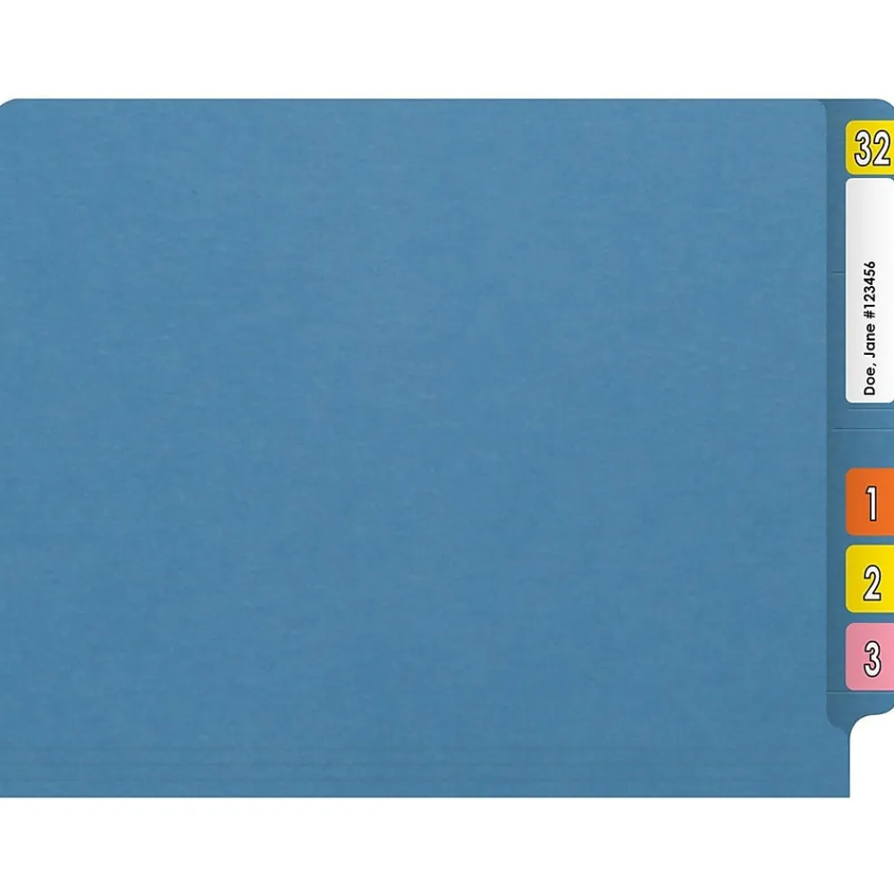 File Folders|Medical Arts Press Reinforced End Tab File Folder, Straight Cut, Letter-Size, Blue, 250/Carton (S-01602-BLU-B)