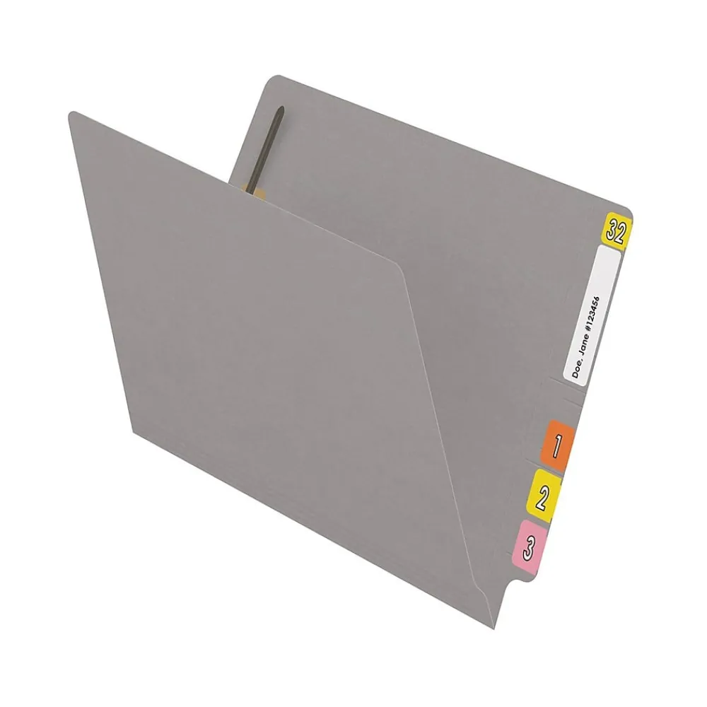 File Folders|Medical Arts Press Reinforced End Tab File Folder, Straight Cut, Letter-Size, Gray, 50/Box (S-01502-GRY)