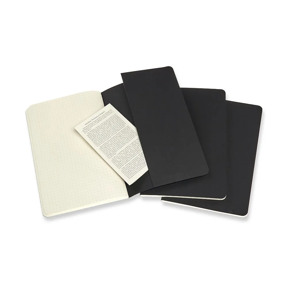 Journals|Moleskine Cahier Journal, 5" x 8.25", Dotted Ruled, Black, 80 Pages, 3/Pack (719213)