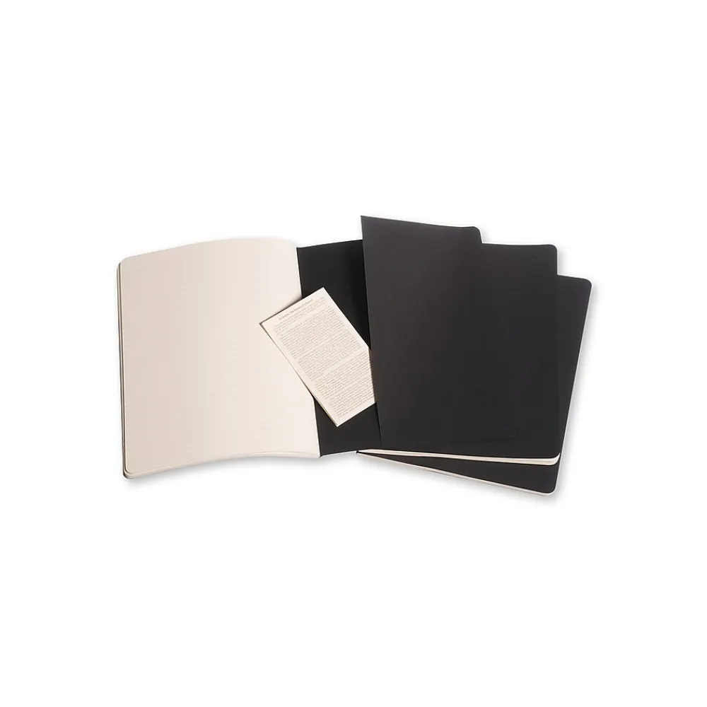 Journals|Moleskine Cahier Journal, 7.5" x 9.75", Narrow Ruled, Black, 120 Pages, 3/Pack (705014)