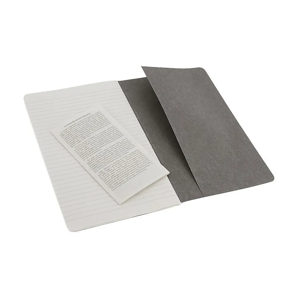 Journals|Moleskine Cahier Journal, 5" x 8.25", Narrow Ruled, Pebble Gray, 80 Pages, 3/Pack (629599)
