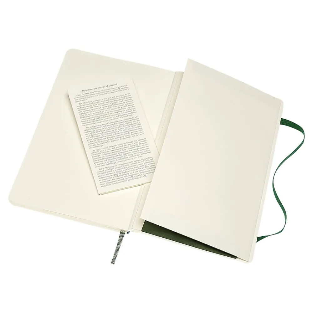 Notebooks|Moleskine Classic Pocket Notebook, 5" x 8.25", Wide Ruled, 96 Sheets, Green (600011)