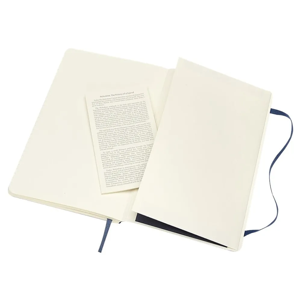 Notebooks|Moleskine Classic Professional Notebooks, 5" x 8.25", Wide Ruled, 96 Sheets, Blue (854740XX)