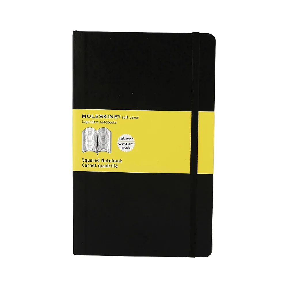 Notebooks|Moleskine Classic Professional Notebook, 7.5" x 10", Graph Ruled, 96 Sheets, Black (707247)