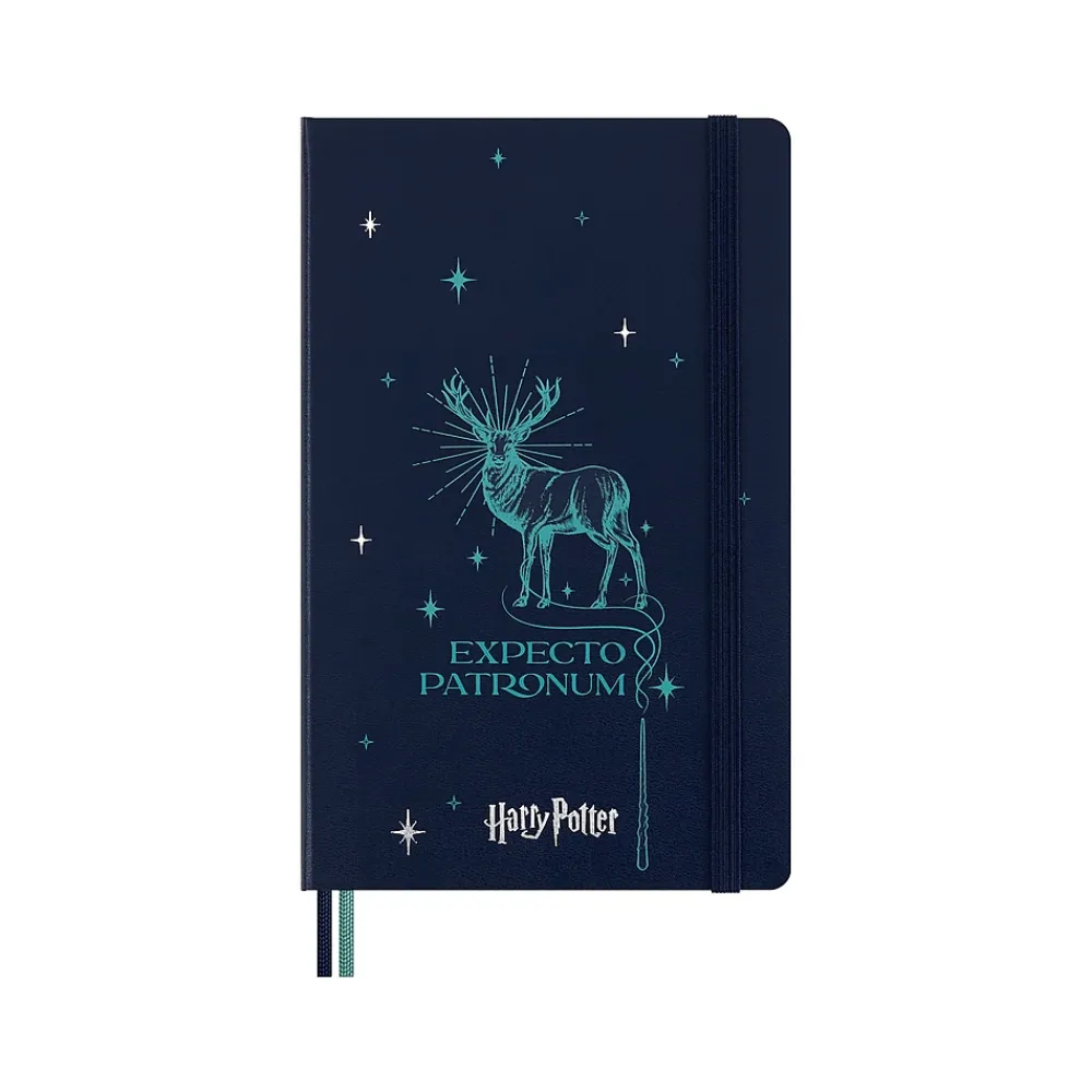 Journals|Moleskine Harry Potter Expecto Patronum Limited Edition Notebook, 5" x 8.25", Narrow-Ruled, Blue/Teal (LEHP23QP060)
