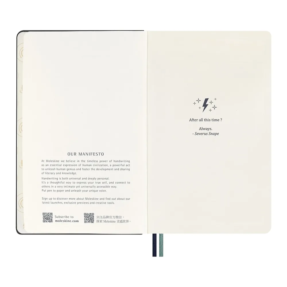 Journals|Moleskine Harry Potter Expecto Patronum Limited Edition Notebook, 5" x 8.25", Narrow-Ruled, Blue/Teal (LEHP23QP060)