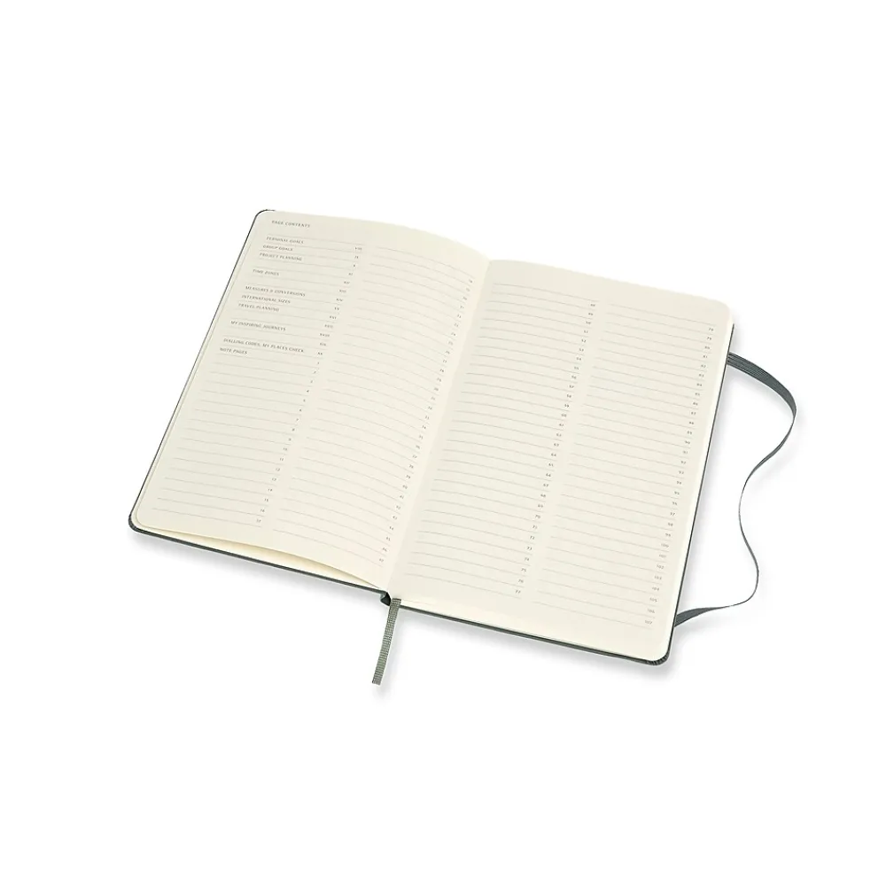 Notebooks|Moleskine Pro Large Professional Notebooks, 5" x 8.25", Narrow Ruled, Green (620763)