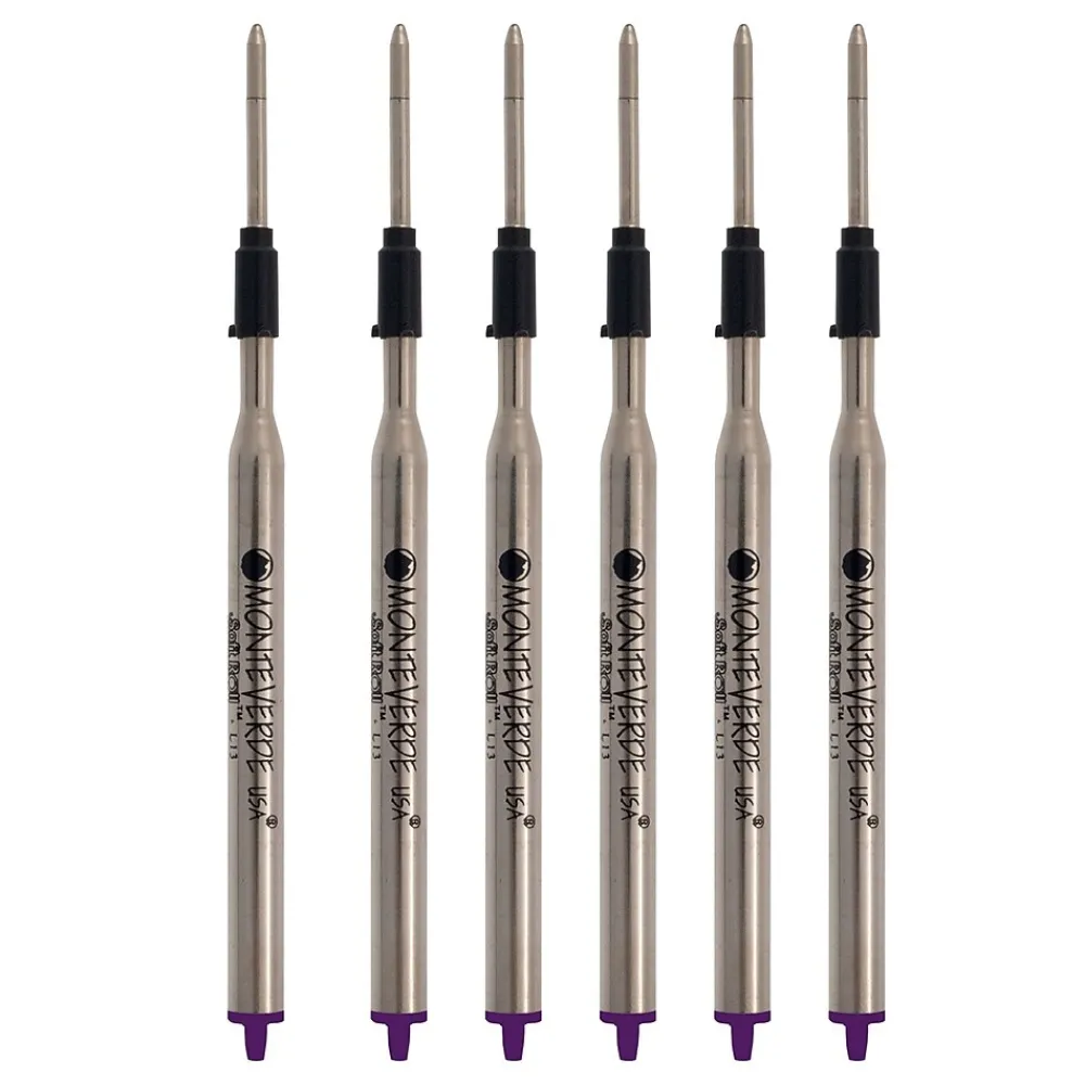 Pens|Monteverde ® Medium Ballpoint Refill For Lamy Ballpoint Pens, 6/Pack, Purple