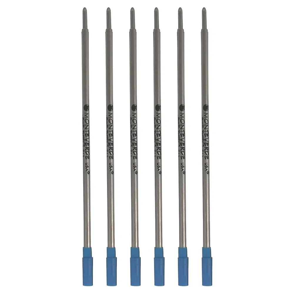 Pens|Monteverde ® Medium Ballpoint Refill For Dupont Ballpoint Pens, 6/Pack, Blue