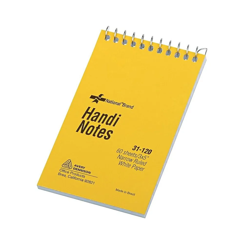 Notepads|National Brand Xtreme Memo Pad, 3" x 5", Narrow, White, 60 Sheets/Pad (31120)