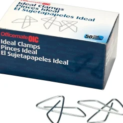 Clips & Fasteners|Officemate OIC Ideal Butterfly Clamps, Small, #2, Silver, 50/Bx