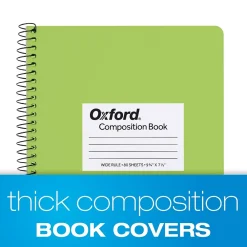 Subject Notebooks|Oxford Composition Notebooks, 7.5" x 9.75", Wide Ruled, 80 Sheets, Assorted Colors, 4/Pack (64946)