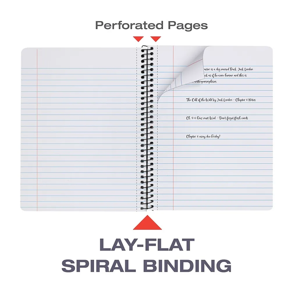 Subject Notebooks|Oxford Composition Notebooks, 7.5" x 9.75", Wide Ruled, 80 Sheets, Assorted Colors, 4/Pack (64946)