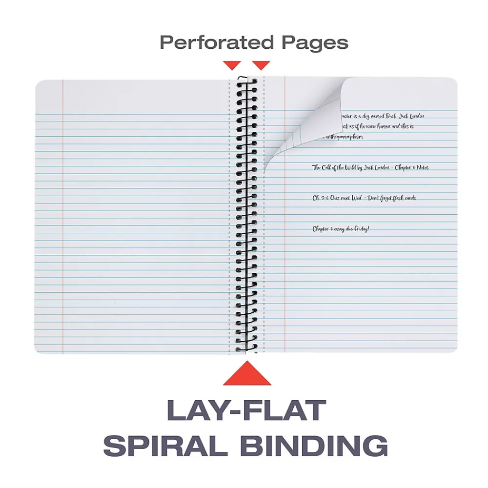 Composition Notebooks|Oxford Composition Notebooks, 7.5" x 9.75", College Ruled, 80 Sheets, Assorted Colors, 4/Pack (64947)