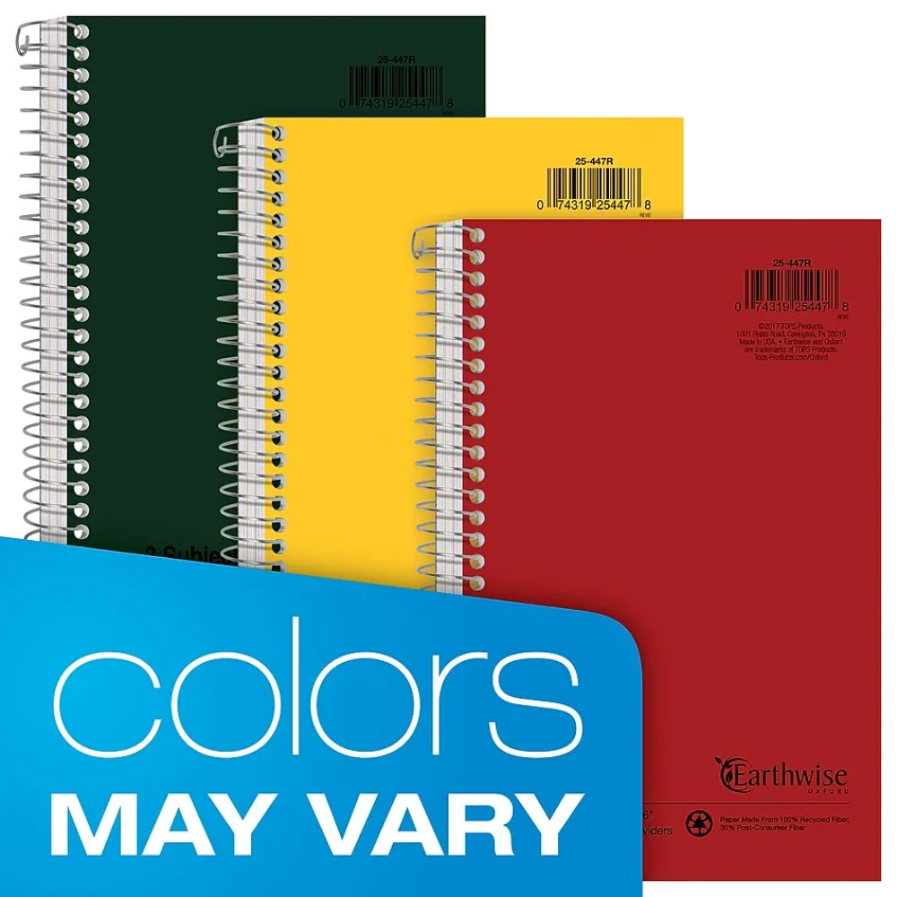 Subject Notebooks|Oxford Earthwise 3-Subject Notebooks, 6" x 9.5", College Ruled, 150 Sheets (25-447R)