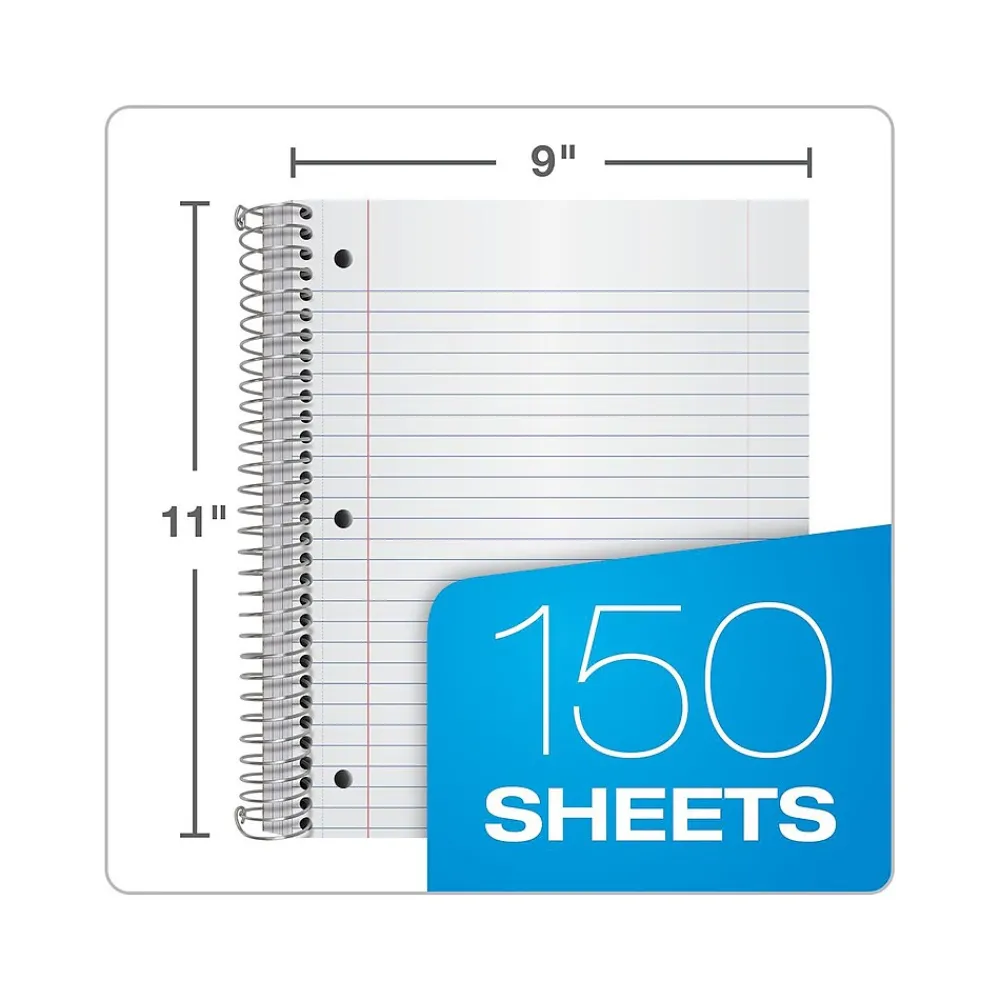 Subject Notebooks|Oxford 3-Subject Notebooks, 8.5" x 11", College Ruled, 150 Sheets, Assorted Colors (10586)