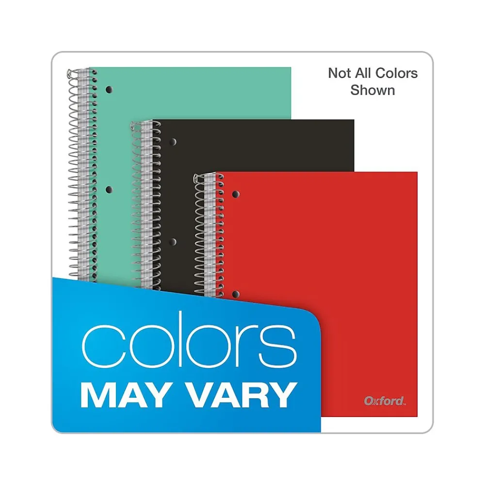 Subject Notebooks|Oxford 5-Subject Notebooks, 8.5" x 11", College Ruled, 200 Sheets, Assorted Colors (10588)