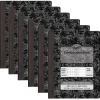 Composition Notebooks|Pacon Composition Notebooks, 9.75" x 7.5", Graph Ruled, 100 Sheets, Black, 6/Bundle (PACMMK37164-6)