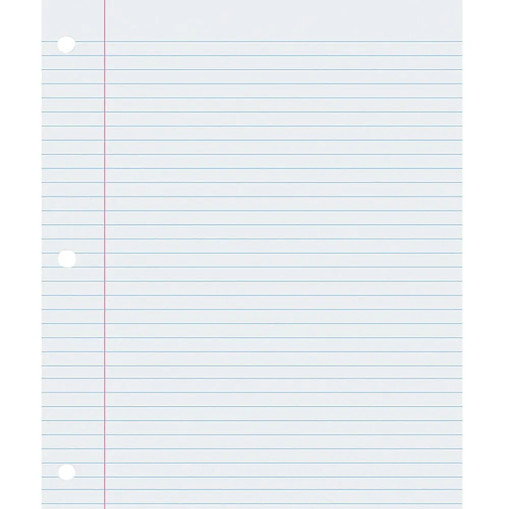 Filler Paper|Pacon Composition Writing Paper, 8.5" x 11", 3-Hole Punched, 500 Sheets/Pack, 2/Bundle (PAC2405-2)