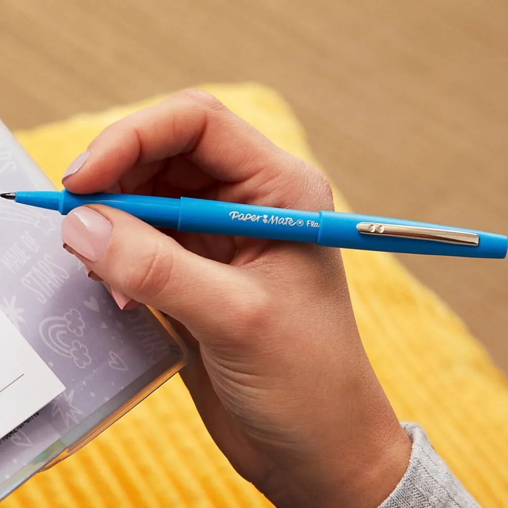 Pens|Paper Mate Flair Felt Pens, Medium Point, 0.7mm, Assorted Ink, Dozen (74423)