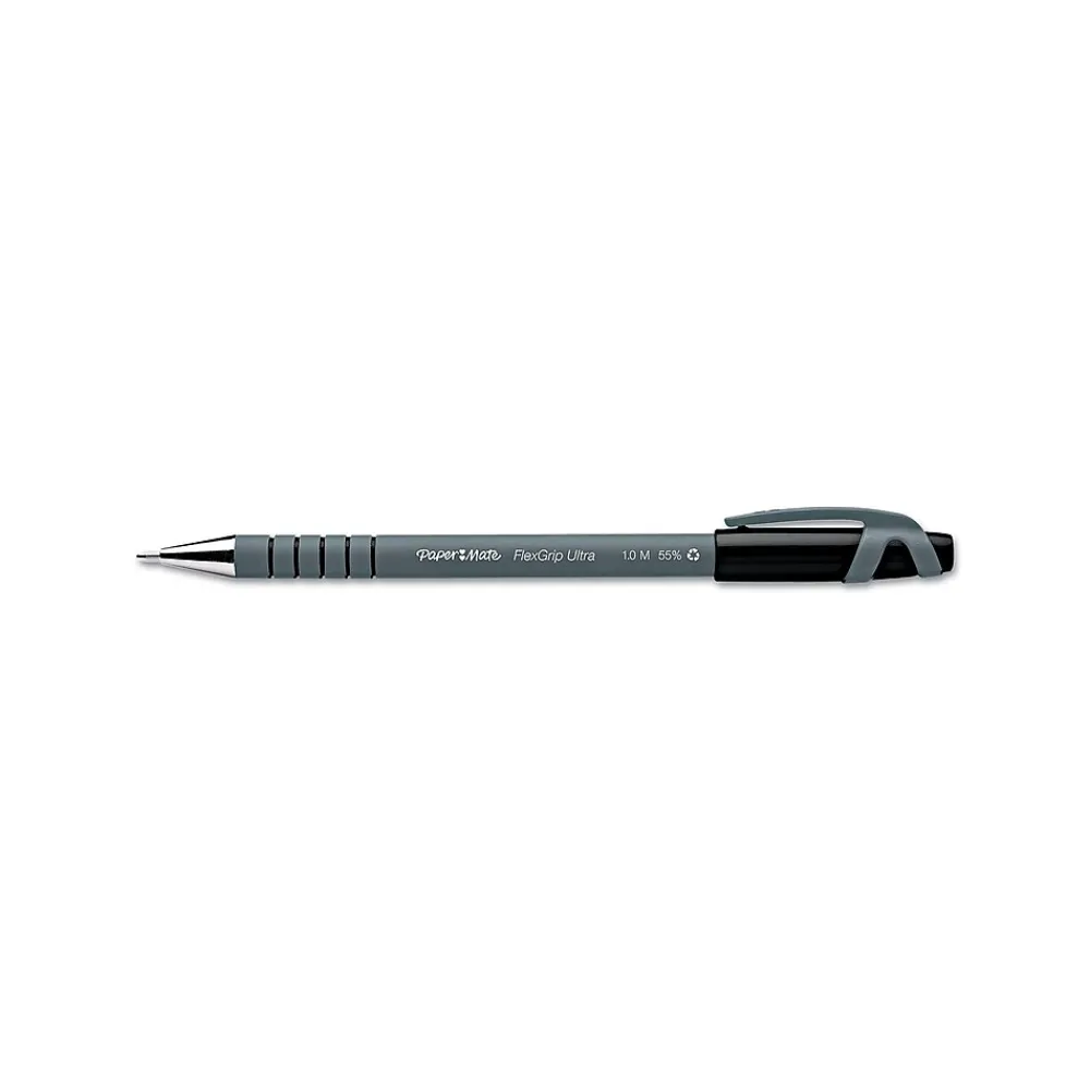Pens|Paper Mate Flexgrip Ultra Ballpoint Pen, Medium Point, Black Ink, Dozen (9630131)