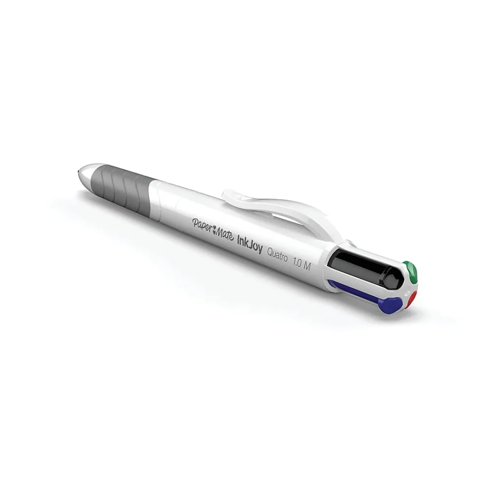Pens|Paper Mate InkJoy Quatro Retractable Ballpoint Pen, Medium Point, Assorted Ink, 3/Pack (1832419)