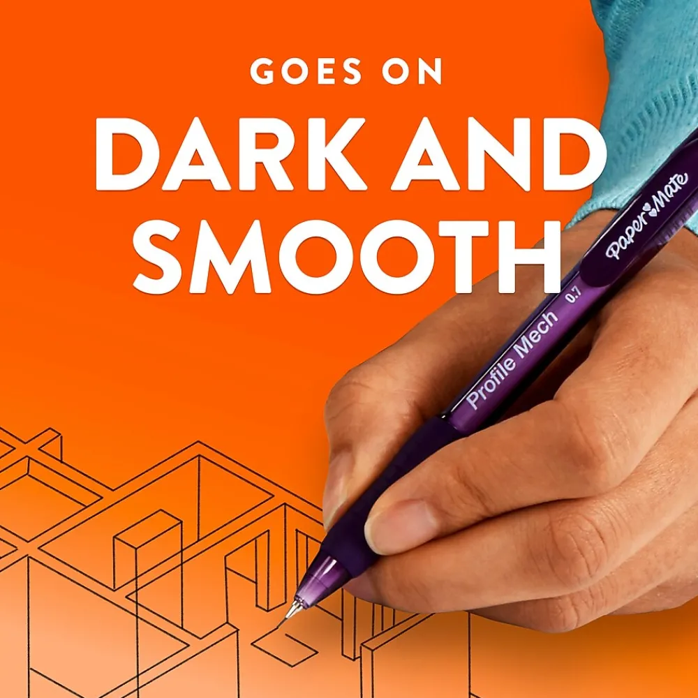 Pencils|Paper Mate Profile Mech Mechanical Pencil, 0.7mm, #2 Medium Lead, 4/Pack (2105702)