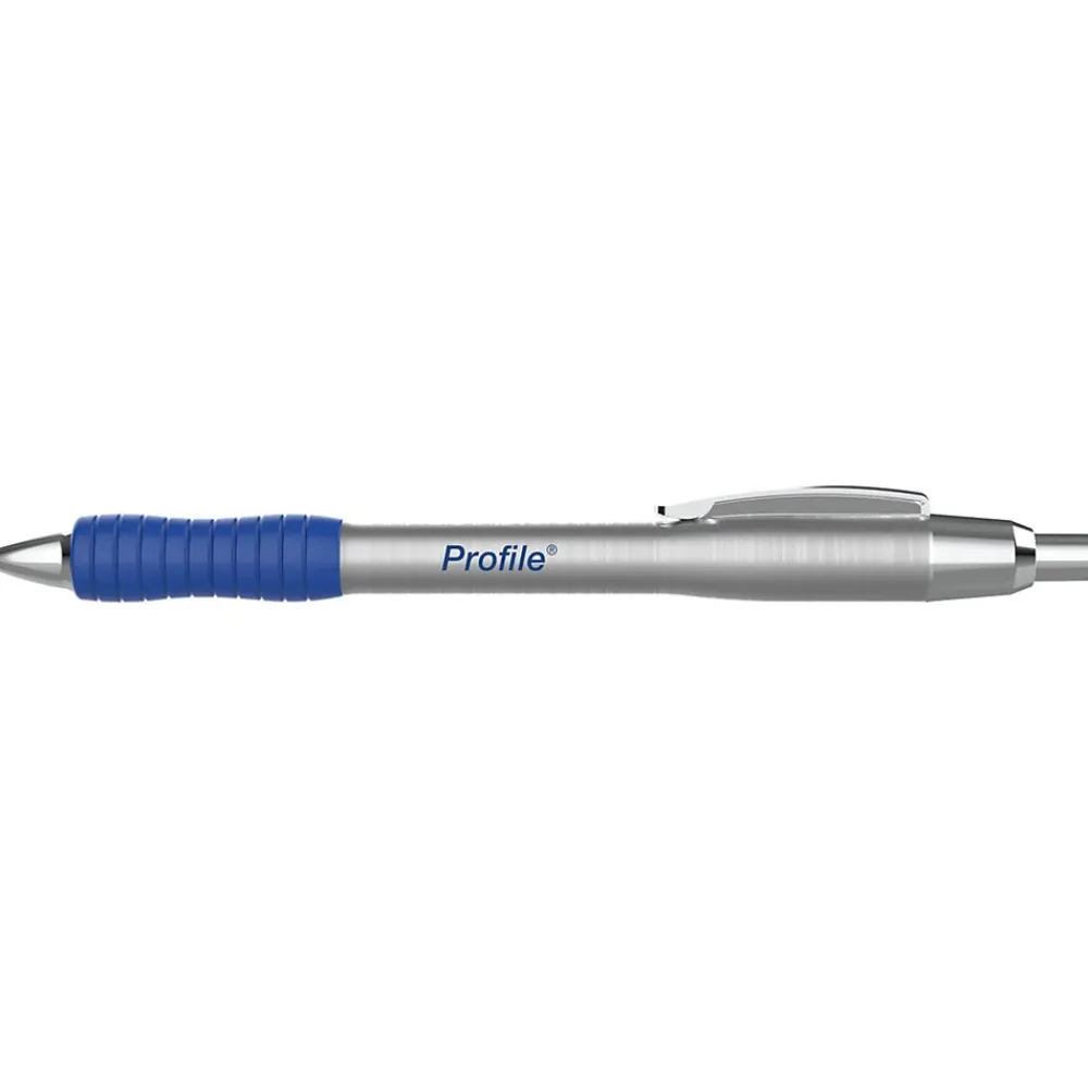 Pens|Paper Mate Profile Metal Barrel Retractable Ballpoint Pen, Medium Point, Blue Ink, 2/Pack (2130519)