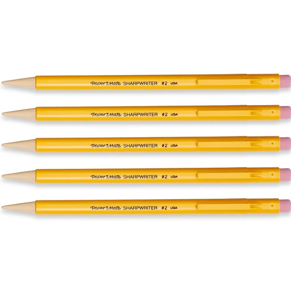 Pencils|Paper Mate SharpWriter Mechanical Pencil, 0.7mm, #2 Medium Lead, 5/Pack (30376/2119640)