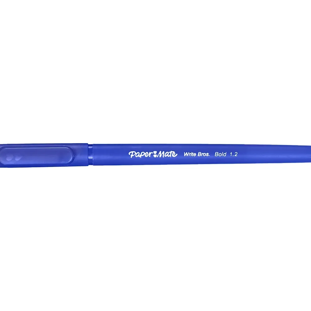 Pens|Paper Mate Write Bros. Ballpoint Pen, Bold Point, Blue Ink, Dozen (2124513)