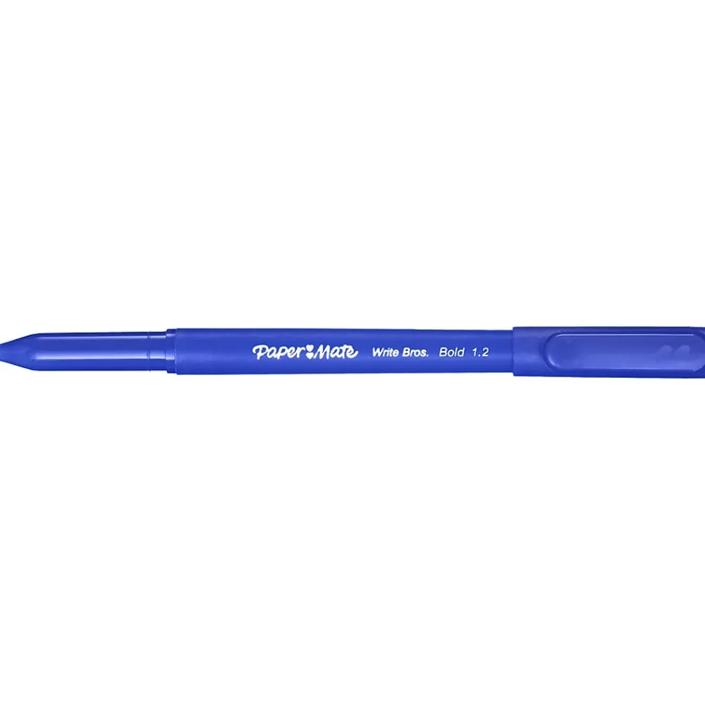 Pens|Paper Mate Write Bros. Ballpoint Pen, Bold Point, Blue Ink, Dozen (2124513)