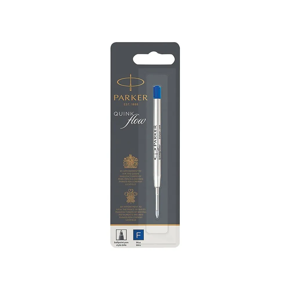 Pens|Parker QUINKFlow Ballpoint Pen Refill, Fine Point, Blue Ink (1950368)