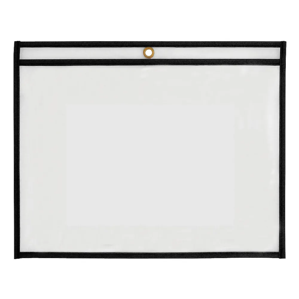 Sheet Protectors|Partners Brand Stitched Job Ticket Holder, Black, 25/Carton (JTH117)
