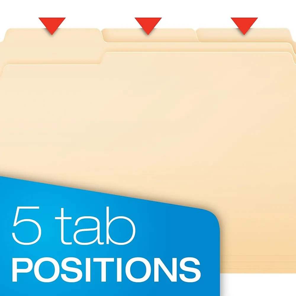 File Folders|Pendaflex Double Stuff® 3-Tab File Folder, Letter Size, , 50/Box (ESS54459) Manila
