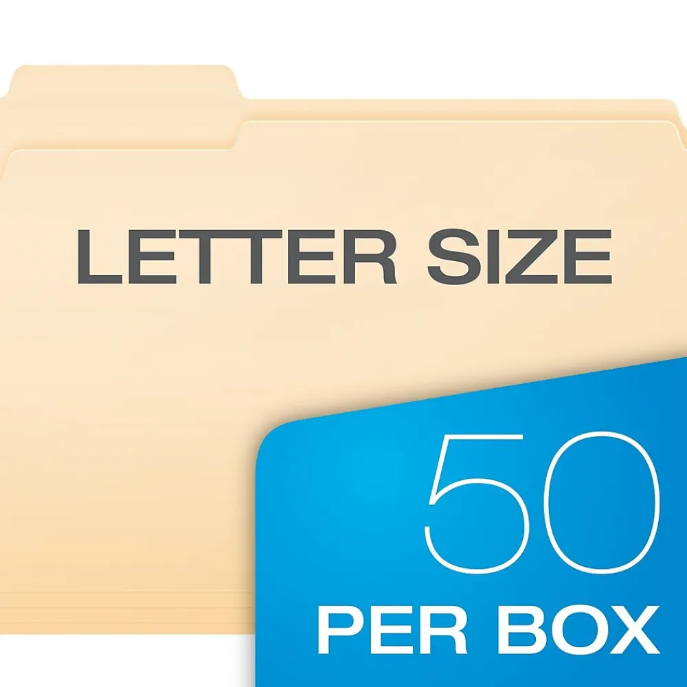 File Folders|Pendaflex Double Stuff® 3-Tab File Folder, Letter Size, , 50/Box (ESS54459) Manila
