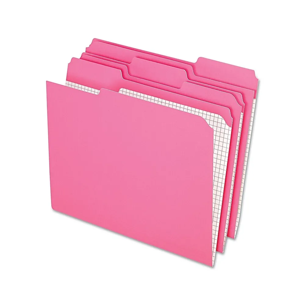 File Folders|Pendaflex Double-Ply Reinforced Top Tab Colored File Folders, Letter Size, , 100/Box (R15213PIN) Pink