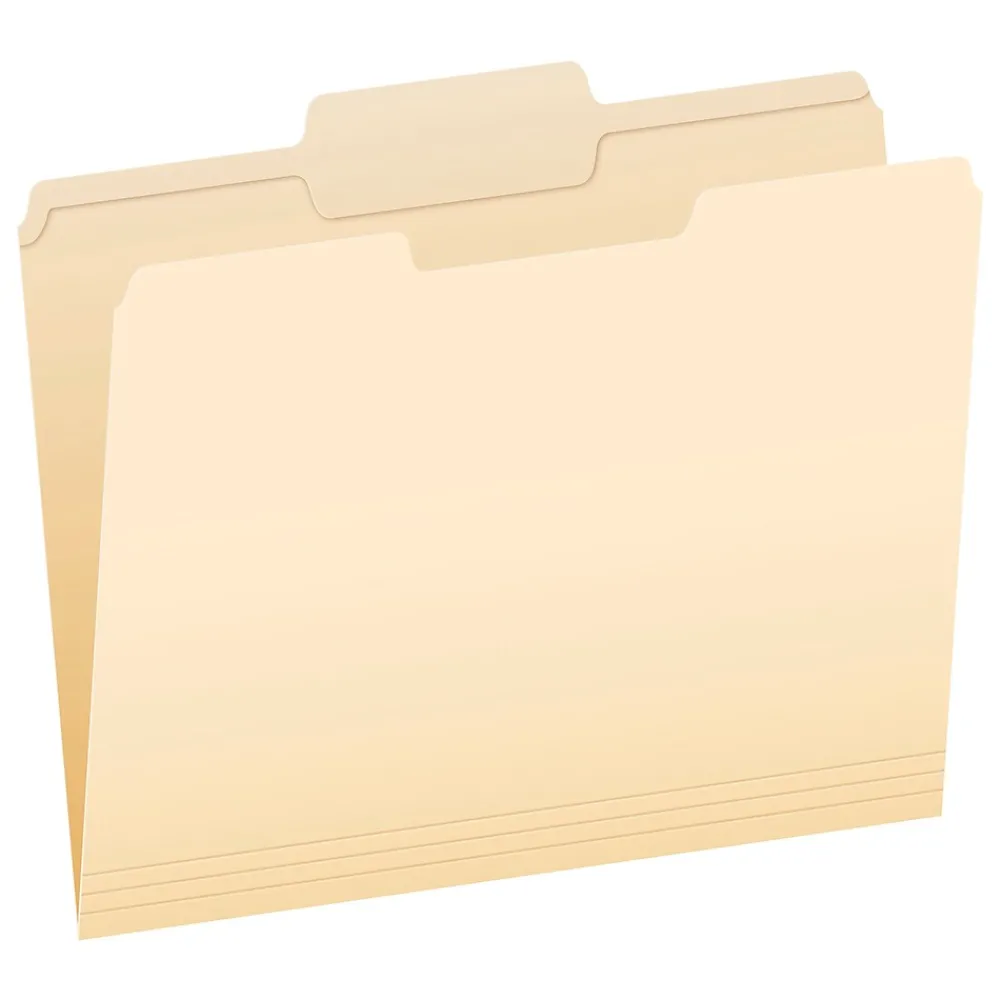 File Folders|Pendaflex File Folder, 1-Tab, Letter Size, Manila, 100/Box (R752 1/3-2)
