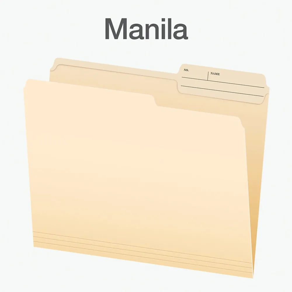 File Folders|Pendaflex File Folder, 1-Tab, Letter Size, Manila, 100/Box (1007078)