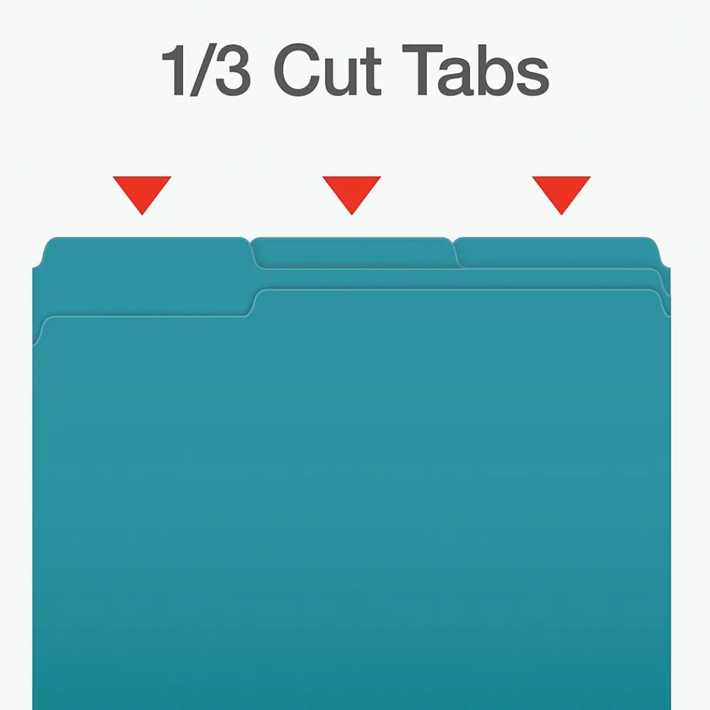 File Folders|Pendaflex Heavy Duty File Folder, 1/3-Cut Tab, Letter Size, 100/Box (1006995)