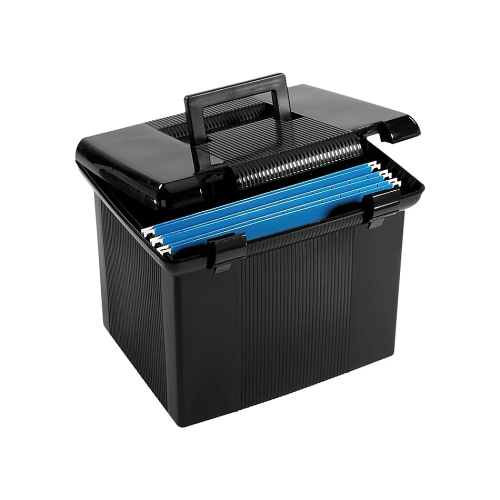 File Storage|Pendaflex Plastic Box, Letter Size, Black (PFX 41742)