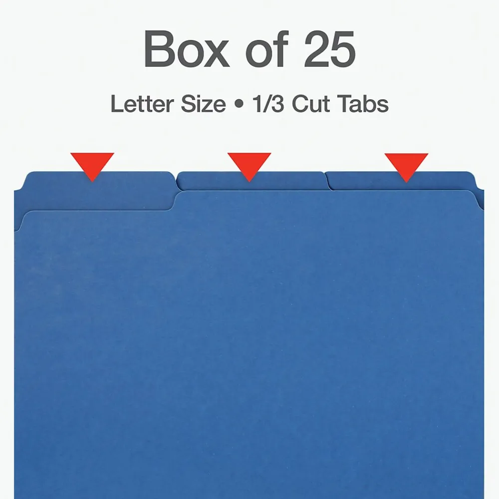 File Folders|Pendaflex Recycled File Folder, 1-Tab, Letter Size, Dark Blue, 25/Box (1007008)