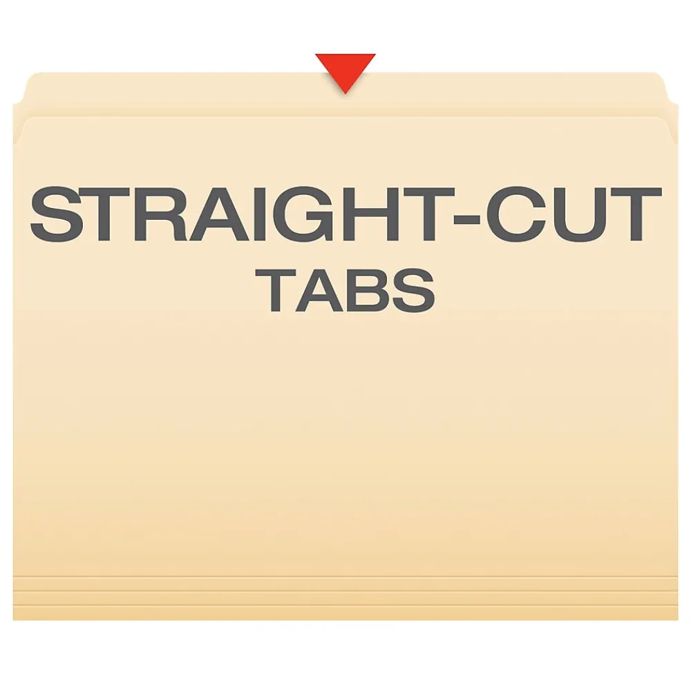 File Folders|Pendaflex Reinforced Top File Folders, Letter Size, Manila, 100/Box (R752)