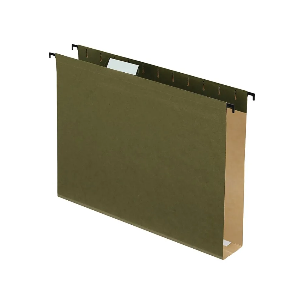 Hanging File Folders|Pendaflex SureHook Reinforced Hanging File Folders, Extra Capacity, Letter Size, Standard , 20/Box (PFX 6152x2) Green
