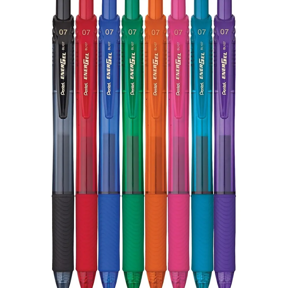 Pens|Pentel EnerGel-X RollerGel Retractable Gel Pens, Medium Point, Assorted Ink Colors, 8/Pack (BL107CRBP8M)
