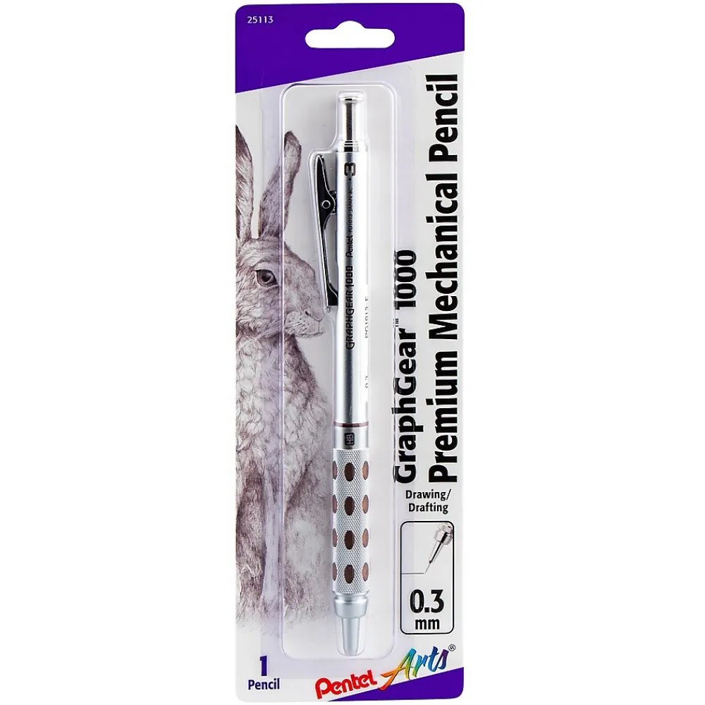 Pencils|Pentel GraphGear 1000 Mechanical Pencil, 0.3mm (PTAPG1013EPABP)