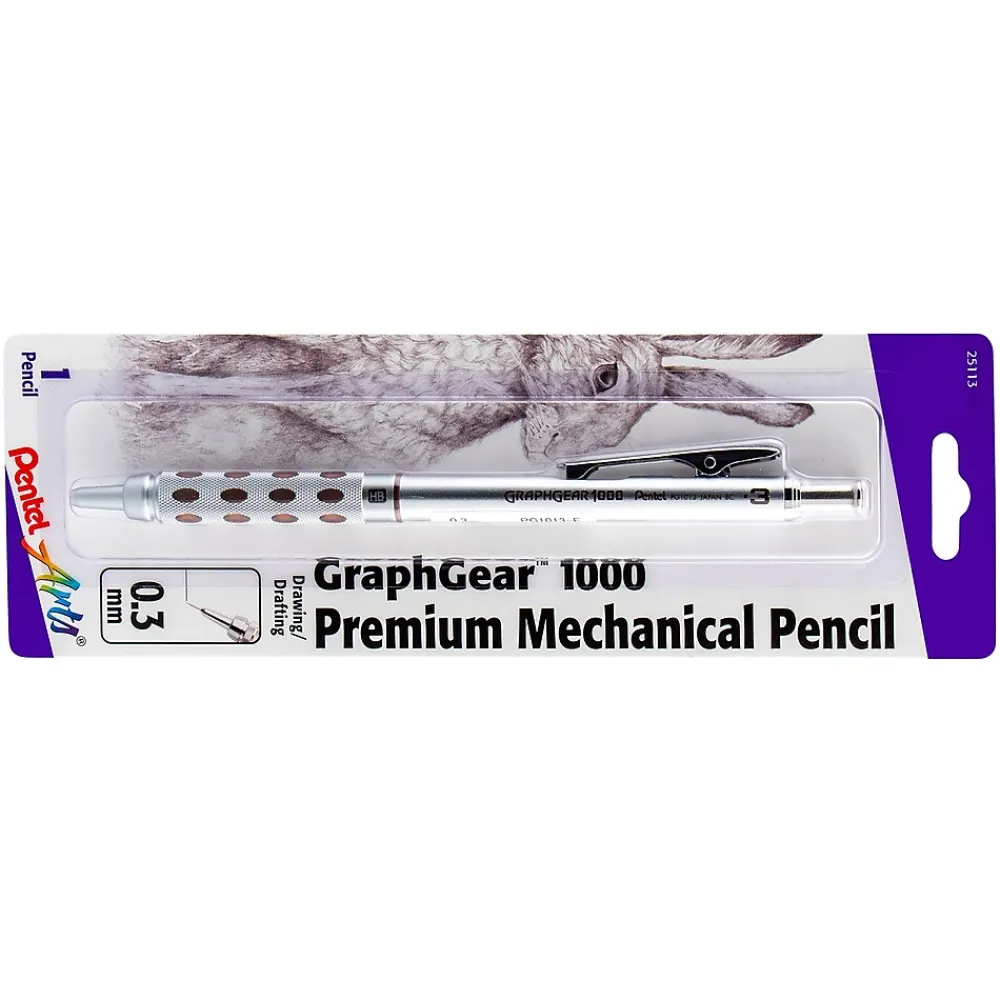 Pencils|Pentel GraphGear 1000 Mechanical Pencil, 0.3mm (PTAPG1013EPABP)
