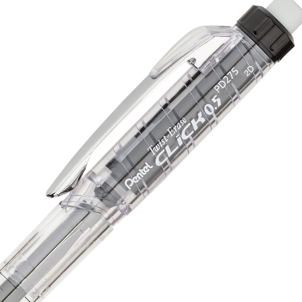 Pencils|Pentel Twist-Erase Click Mechanical Pencil, 0.5mm, Assoted colors, 6/PK (PD275TLBPS6M)