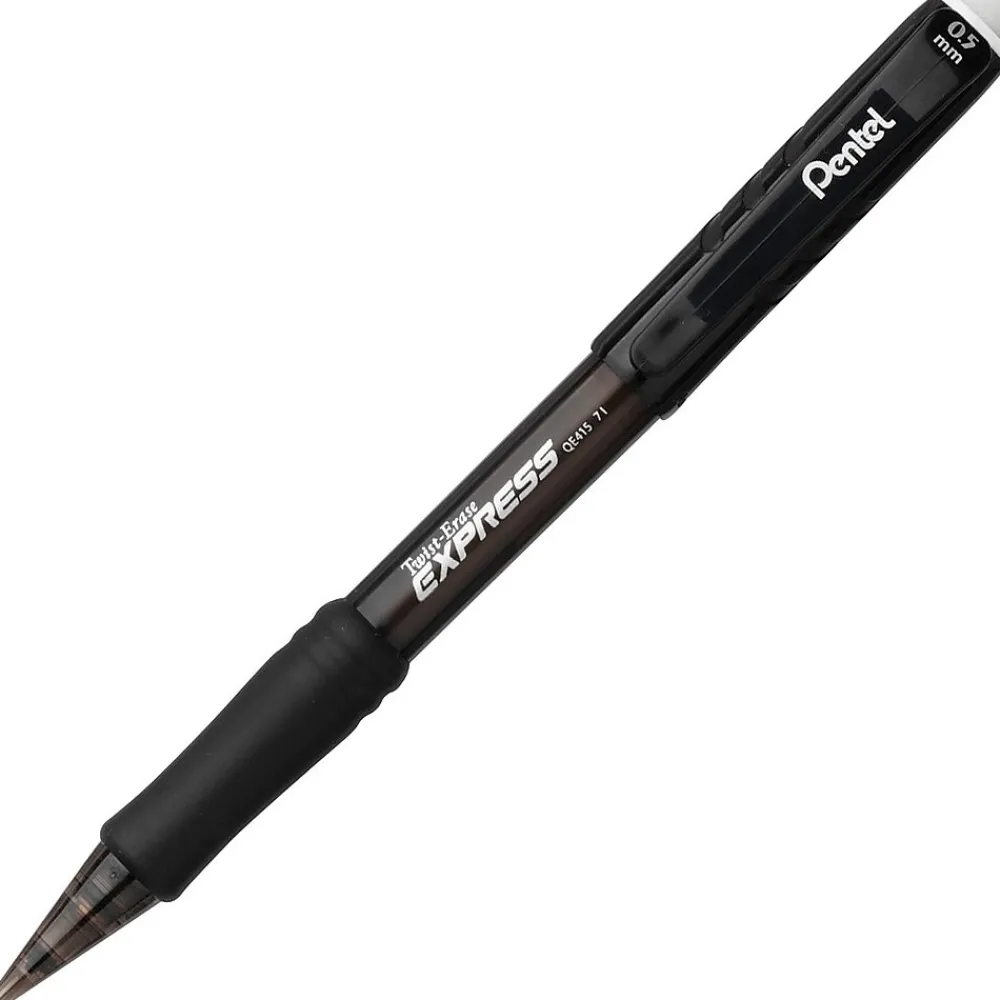 Pencils|Pentel Twist-Erase EXPRESS Mechanical Pencil, 0.5mm, #2 Medium Lead, 2/Pack (QE415LEBP2)