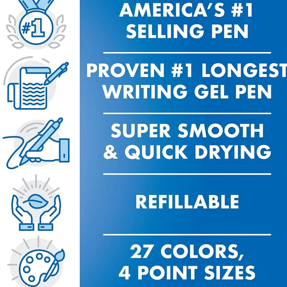Pens|Pilot G2 Gel-Ink Pen Refill, Bold Tip, Ink, 2/Pack (77289) Black