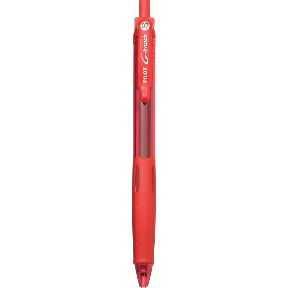 Pens|Pilot G-Knock BeGreen Retractable Gel Pens, Fine Point, Red Ink, Dozen (31508)